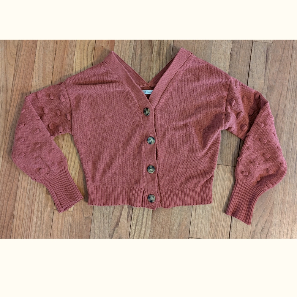 Women's Button-Up Sweater - Rust